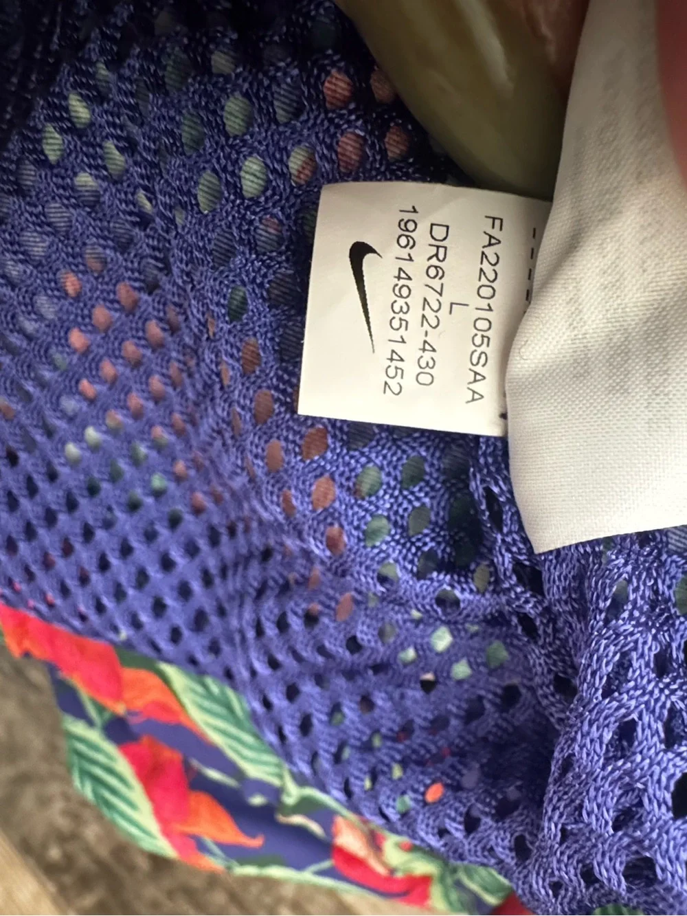 Nike Women’s Floral Paisley Full Zip Running Jacket Blue Multicolor L NWT